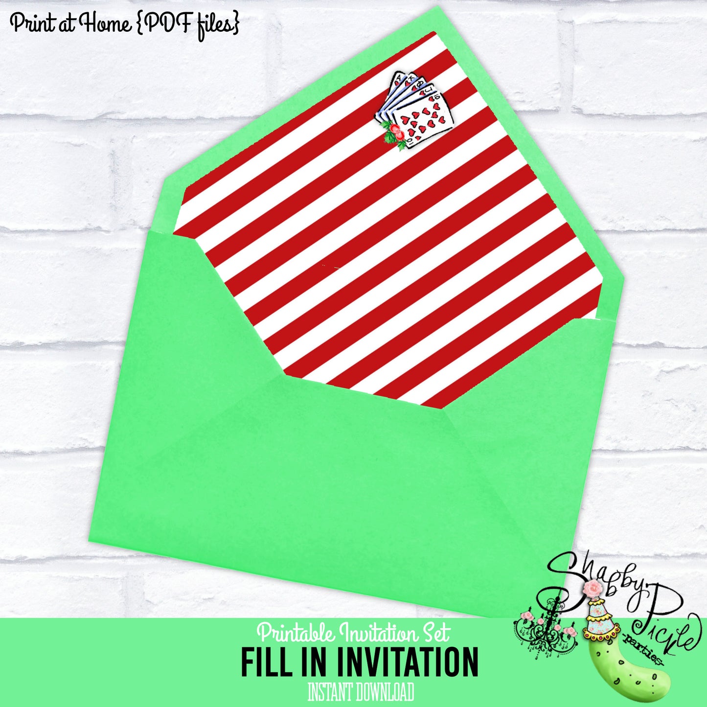 Holiday Game Night-Fill In Invitation-Holly-Christmas-Invite-Retro-Xmas-Family Game Night-Invitations-Printable-INSTANT DOWNLOAD