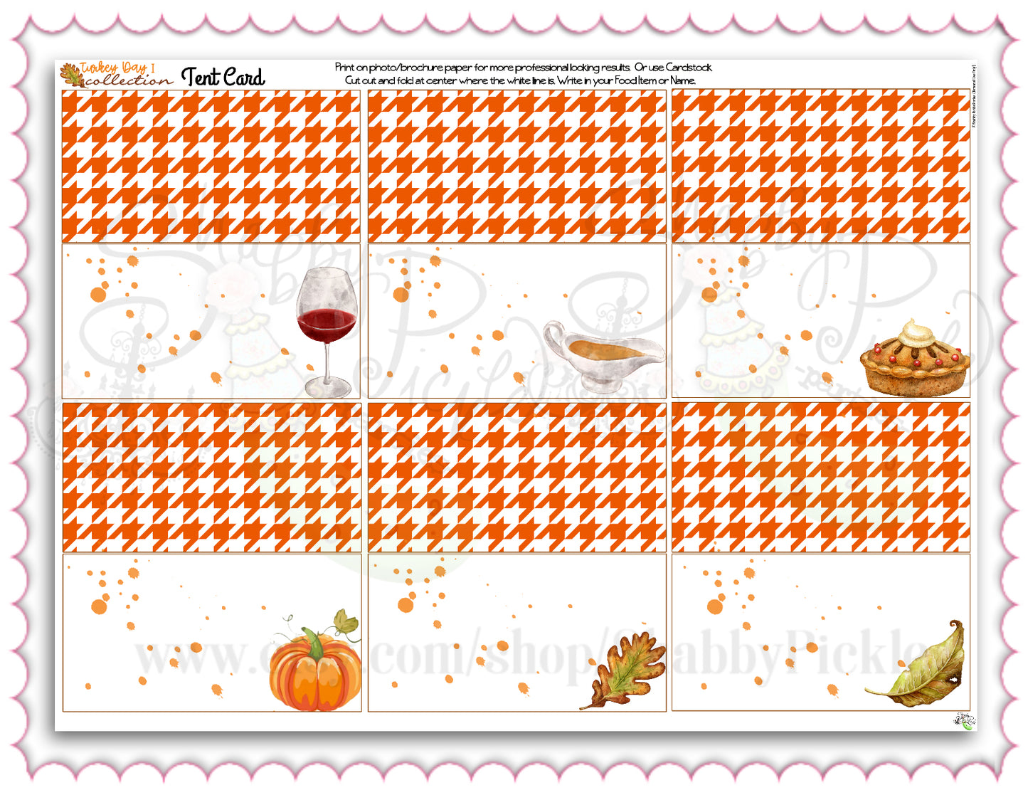 Turkey Day I-Editable Buffet Cards-Printable-Tent Cards-Place Cards-Thanksgiving Dinner-Buffet Cards-Holiday Party-INSTANT DOWNLOAD