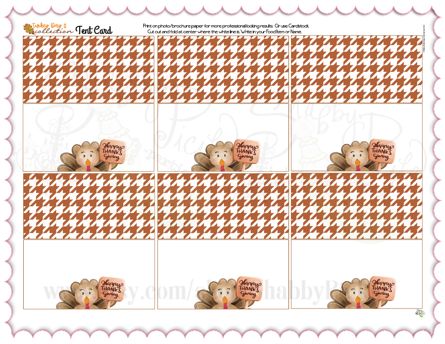 Turkey Day II-Editable Buffet Cards-Printable-Tent Cards-Place Cards-Thanksgiving Dinner-Buffet Cards-Holiday Party-INSTANT DOWNLOAD