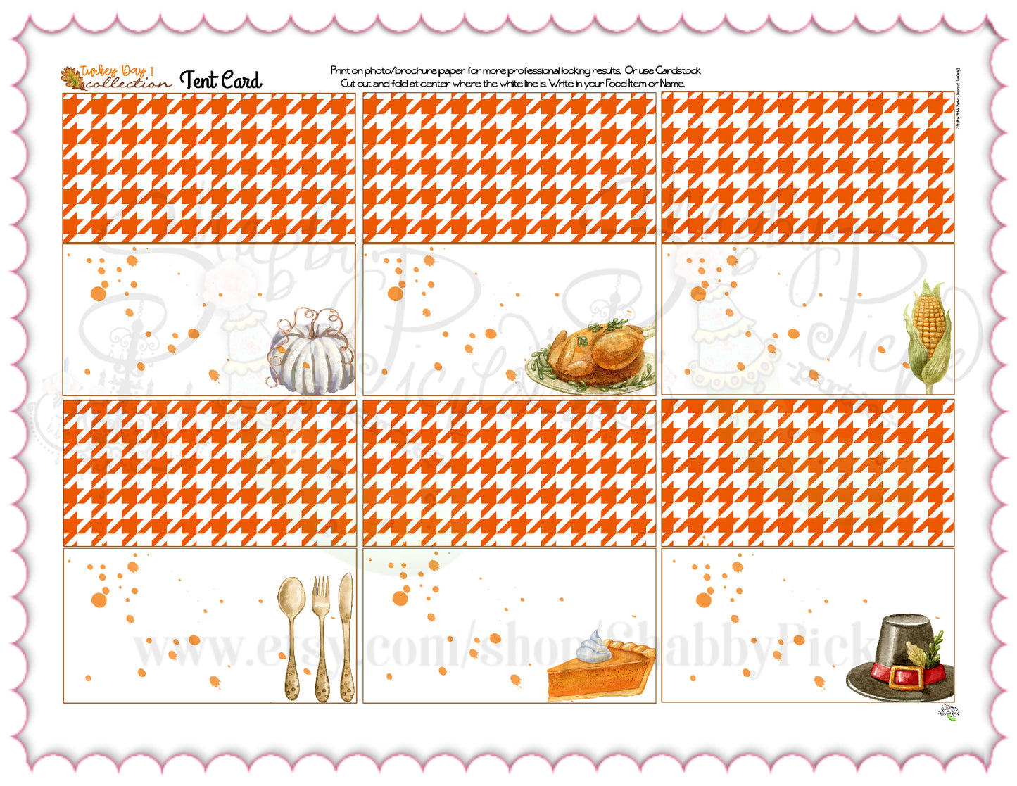 Turkey Day I-Editable Buffet Cards-Printable-Tent Cards-Place Cards-Thanksgiving Dinner-Buffet Cards-Holiday Party-INSTANT DOWNLOAD