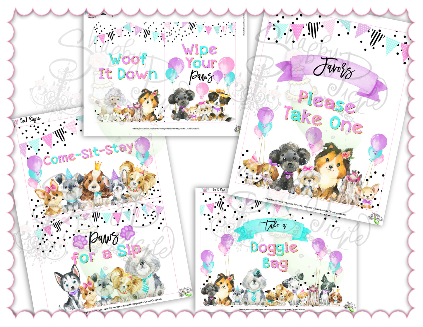 Puppy Pawty-20+ Party Signs-See Info for All the Signs Included!-Welcome Signs-Puppy Theme-Puppy Party-Birthday-Digital-INSTANT DOWNLOAD