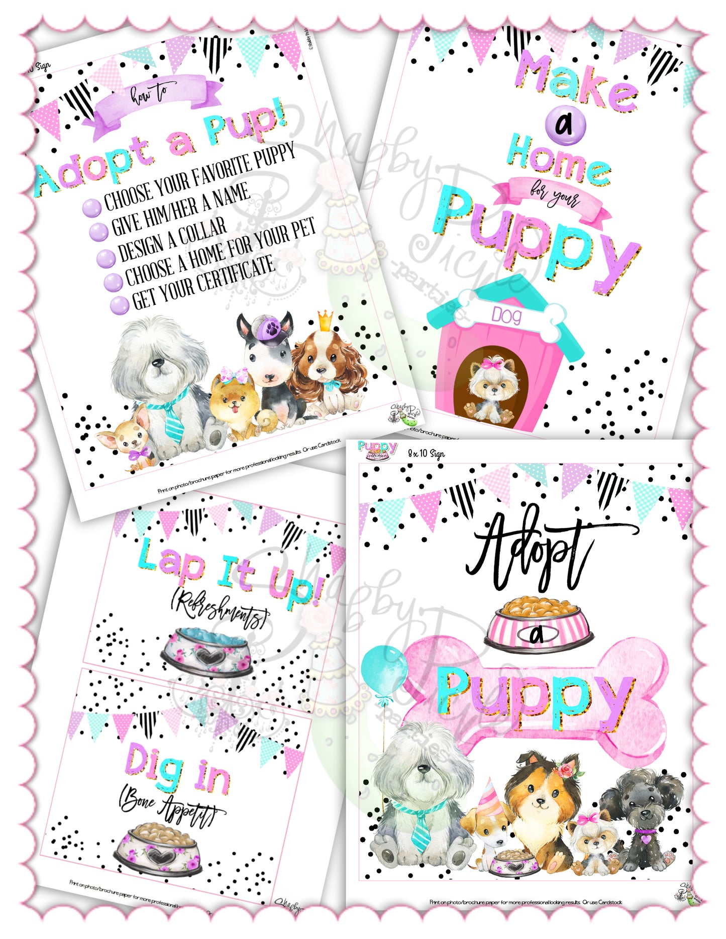 Puppy Pawty-20+ Party Signs-See Info for All the Signs Included!-Welcome Signs-Puppy Theme-Puppy Party-Birthday-Digital-INSTANT DOWNLOAD