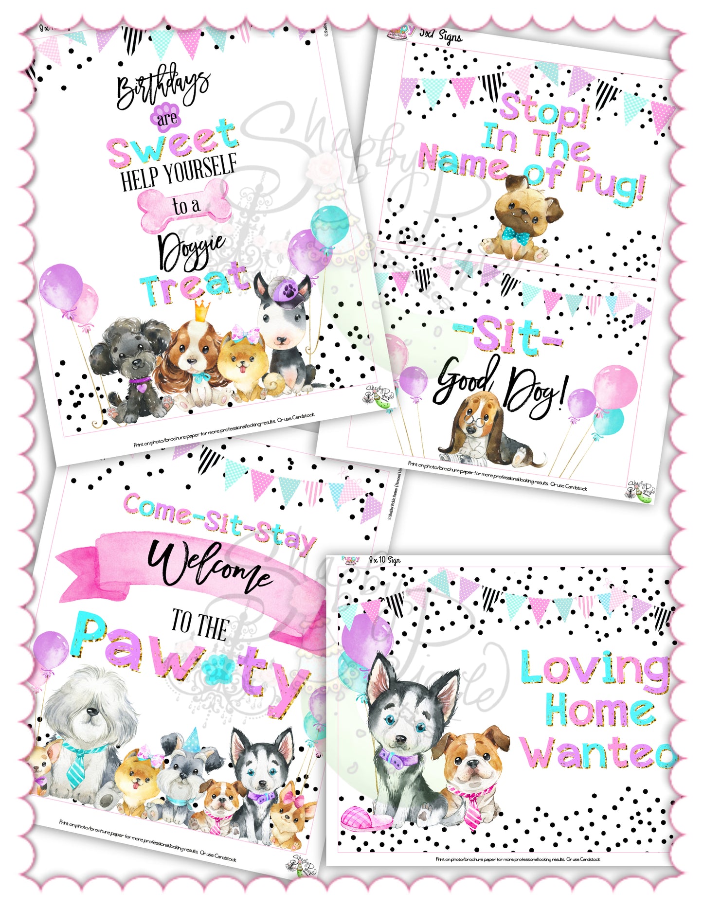 Puppy Pawty-20+ Party Signs-See Info for All the Signs Included!-Welcome Signs-Puppy Theme-Puppy Party-Birthday-Digital-INSTANT DOWNLOAD