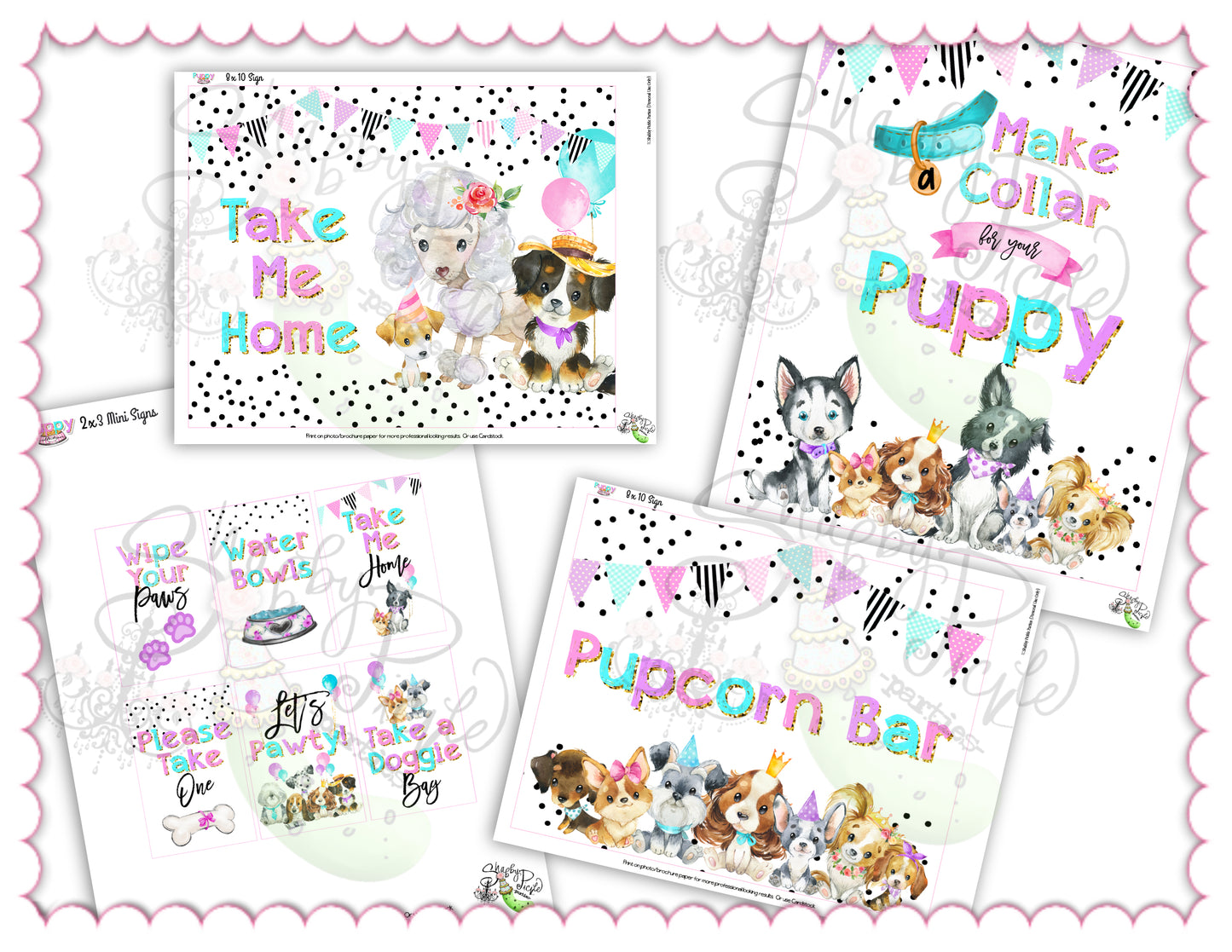 Puppy Pawty-20+ Party Signs-See Info for All the Signs Included!-Welcome Signs-Puppy Theme-Puppy Party-Birthday-Digital-INSTANT DOWNLOAD