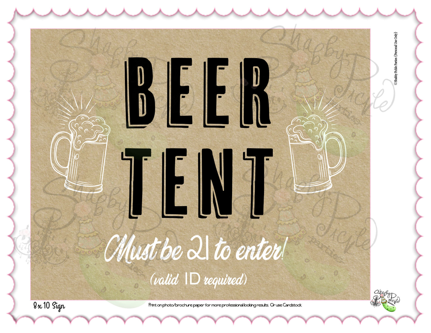 Beer Here-Father's Day-Banner-Hoppy Dads Day-Hoppy Birthday-Beer Tent-Beer Tasting-Beer Theme Party-Party Printable-Digital-INSTANT DOWNLOAD