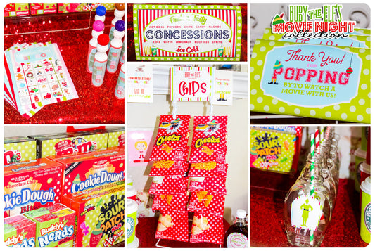 Elf Movie Night Printable-Full Party Printable-Buddy The Elf-Christmas Movie-Movie Night-Elf Party-Kids Christmas Party-INSTANT DOWNLOAD