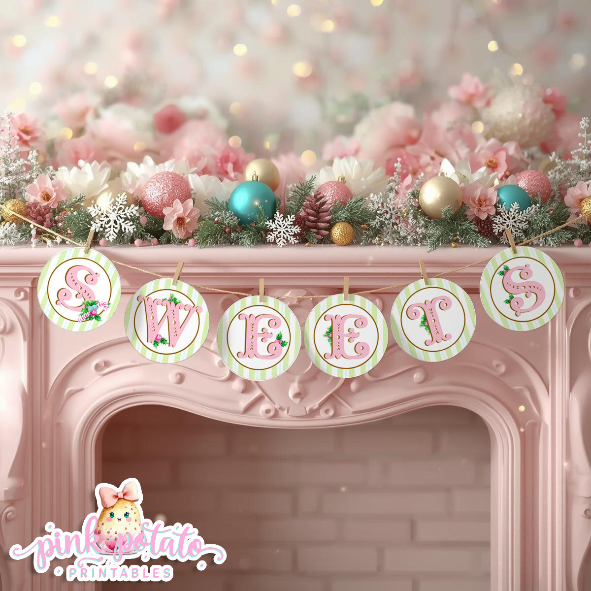 Gingerbread Cookies-Banner Pieces-Sweets Banner-Cookie Decorating-Gingerbread Decorating-Printable-Christmas Party-INSTANT DOWNLOAD