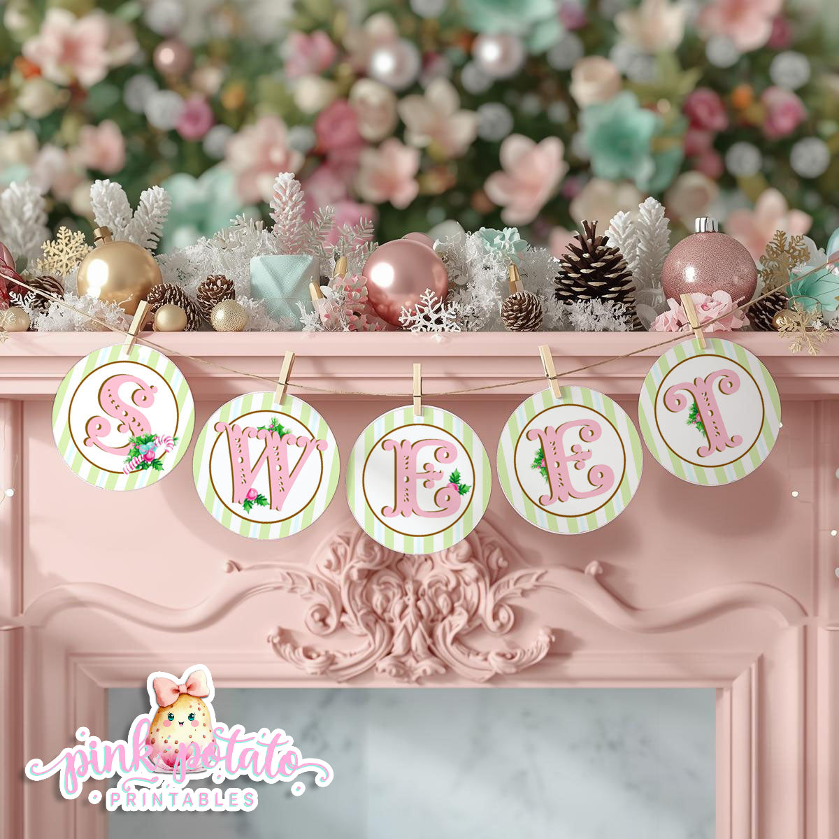 Gingerbread Cookies-Banner Pieces-Sweets Banner-Cookie Decorating-Gingerbread Decorating-Printable-Christmas Party-INSTANT DOWNLOAD