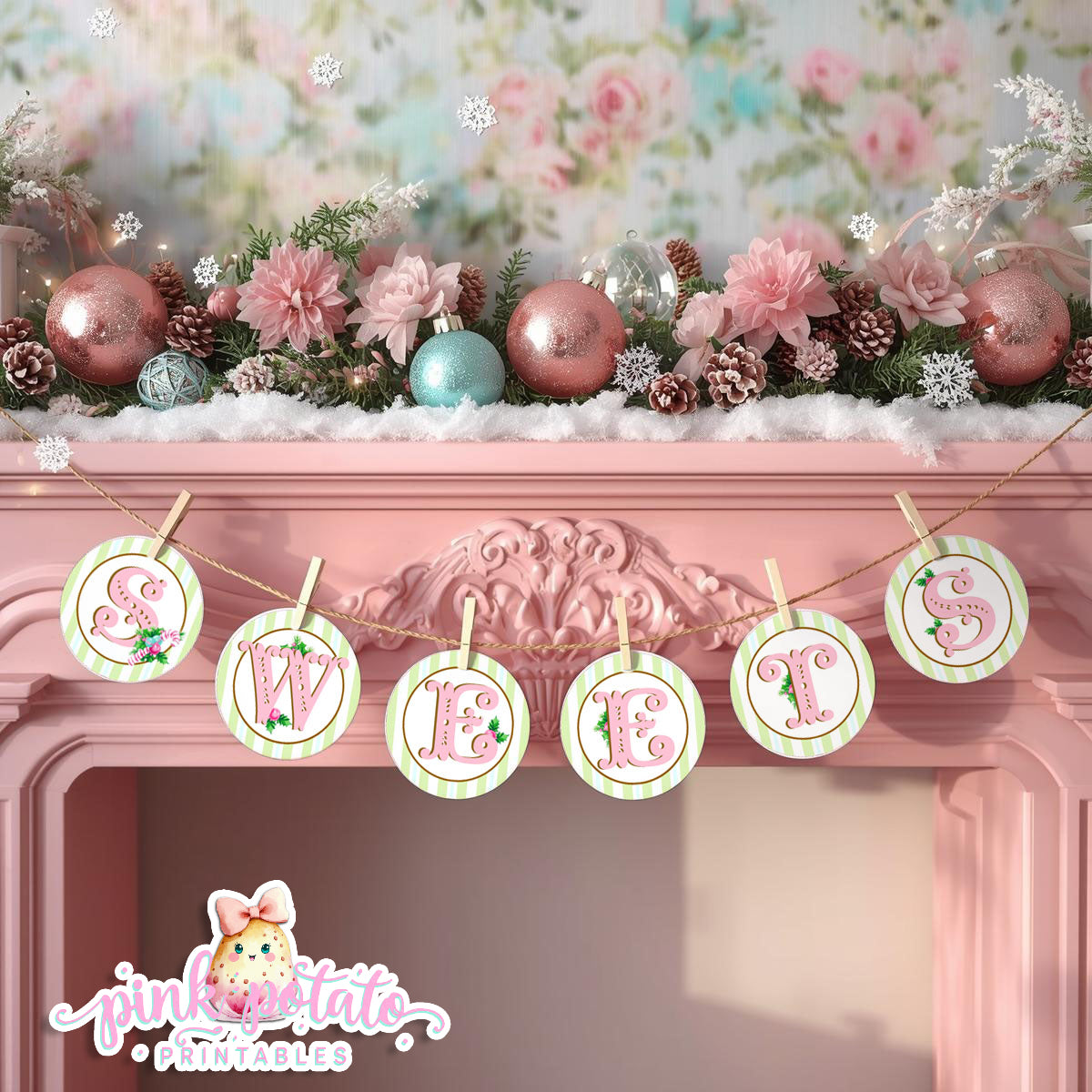 Gingerbread Cookies-Banner Pieces-Sweets Banner-Cookie Decorating-Gingerbread Decorating-Printable-Christmas Party-INSTANT DOWNLOAD