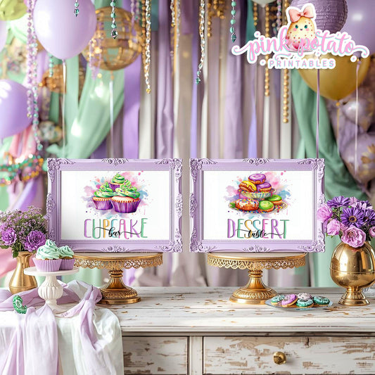 Mardi Gras-Party Signs-Dessert Table Sign-Cupcake Bar Sign-Candy Bar Sign-Mardi Gras Theme-Fat Tuesday-Party Printable-Digi-INSTANT DOWNLOAD