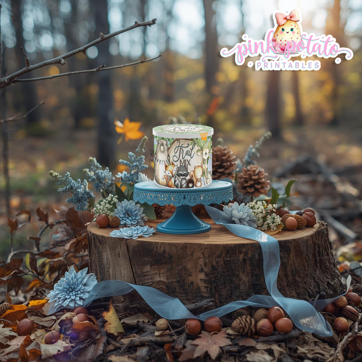 Woodland Thanksgiving-Pringles Can Labels-Printable-Pringles Wrappers-Lid Label-Thanksgiving Dinner-Kids Table-Holiday-INSTANT DOWNLOAD