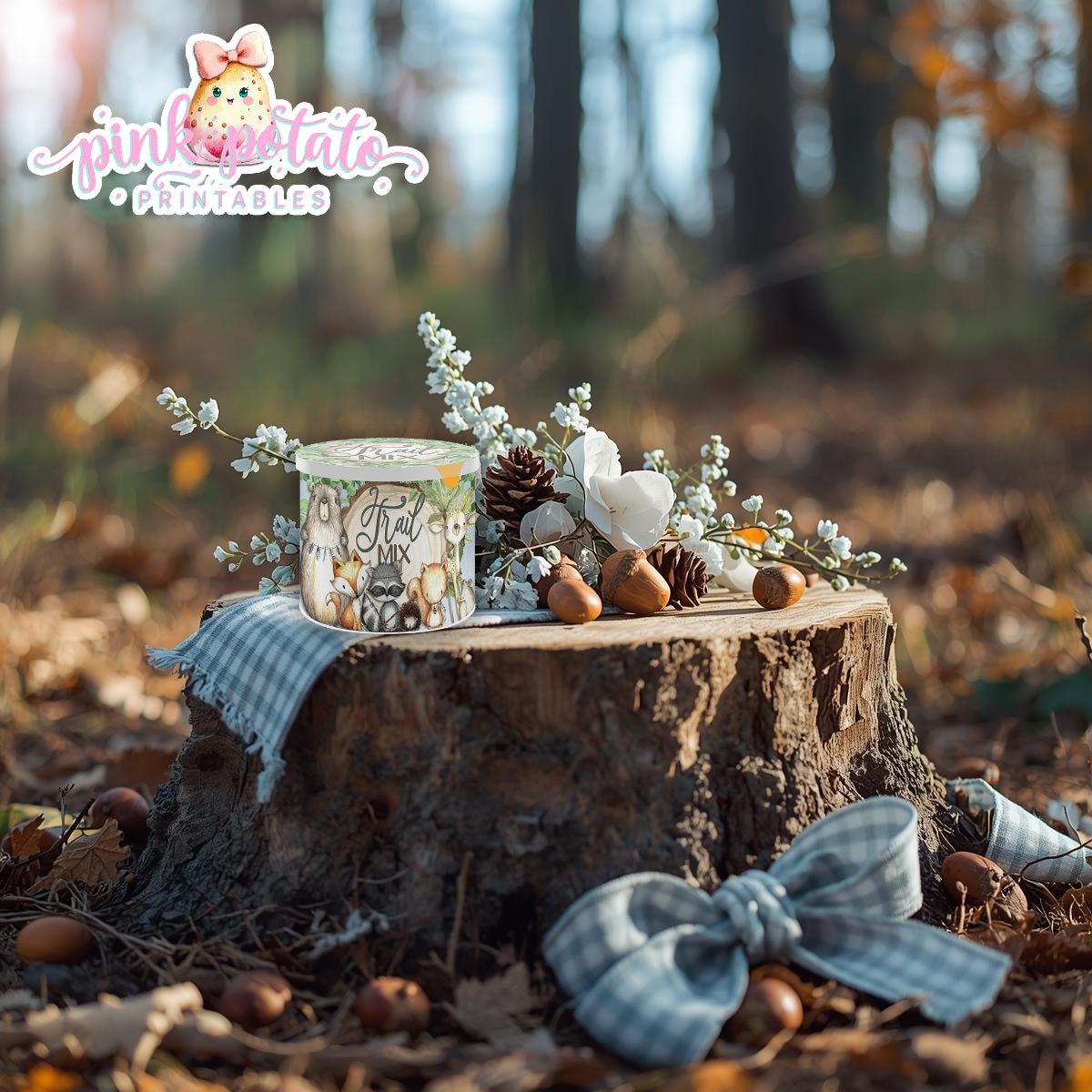 Woodland Thanksgiving-Pringles Can Labels-Printable-Pringles Wrappers-Lid Label-Thanksgiving Dinner-Kids Table-Holiday-INSTANT DOWNLOAD