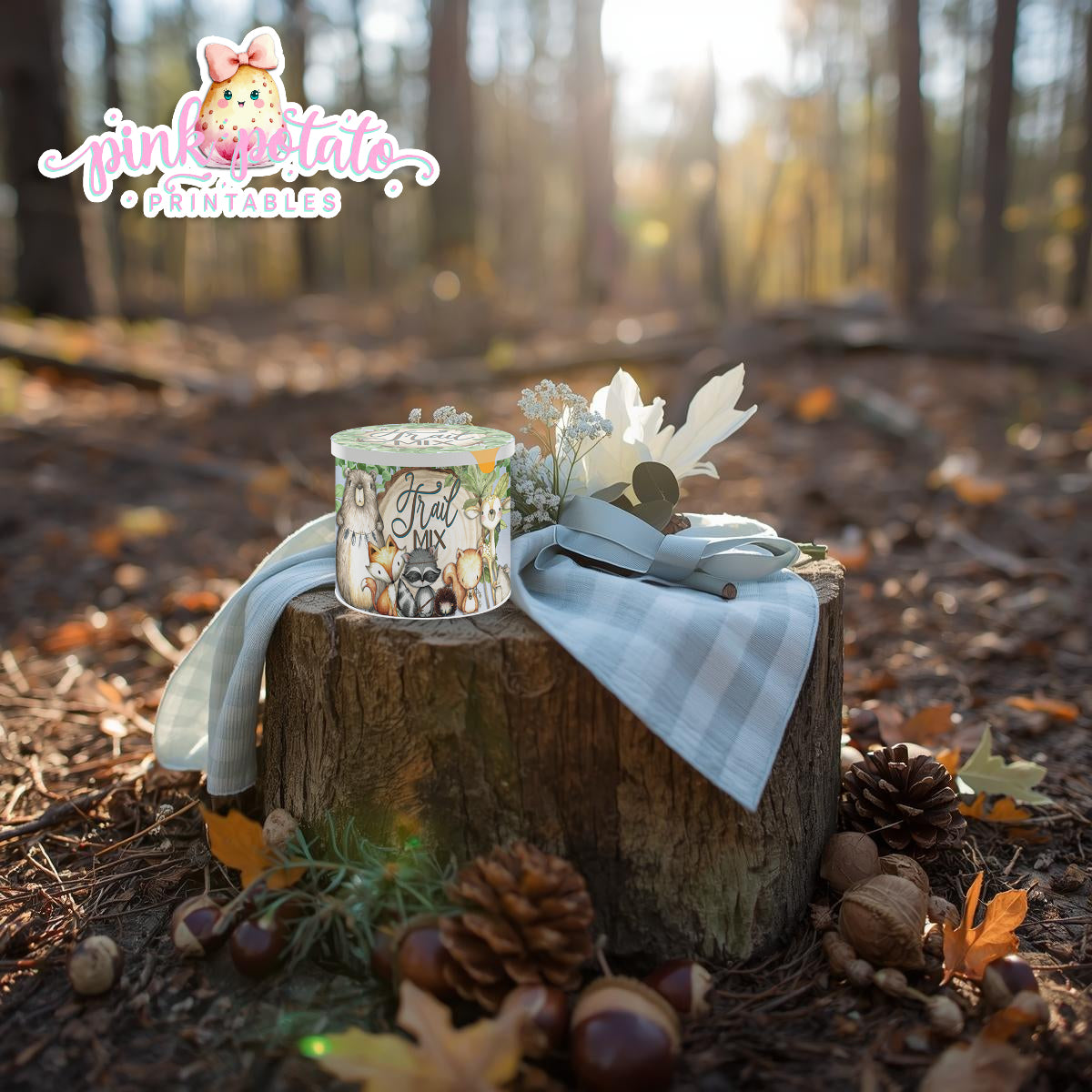 Woodland Thanksgiving-Pringles Can Labels-Printable-Pringles Wrappers-Lid Label-Thanksgiving Dinner-Kids Table-Holiday-INSTANT DOWNLOAD