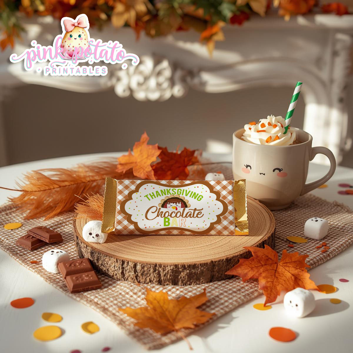 Thanksgiving S'mores-Chocolate Bar Wrappers-Smores Wrappers-Chocolate Bar Labels-S'mores Bar-Smores-Party Printable-Digital-INSTANT DOWNLOAD