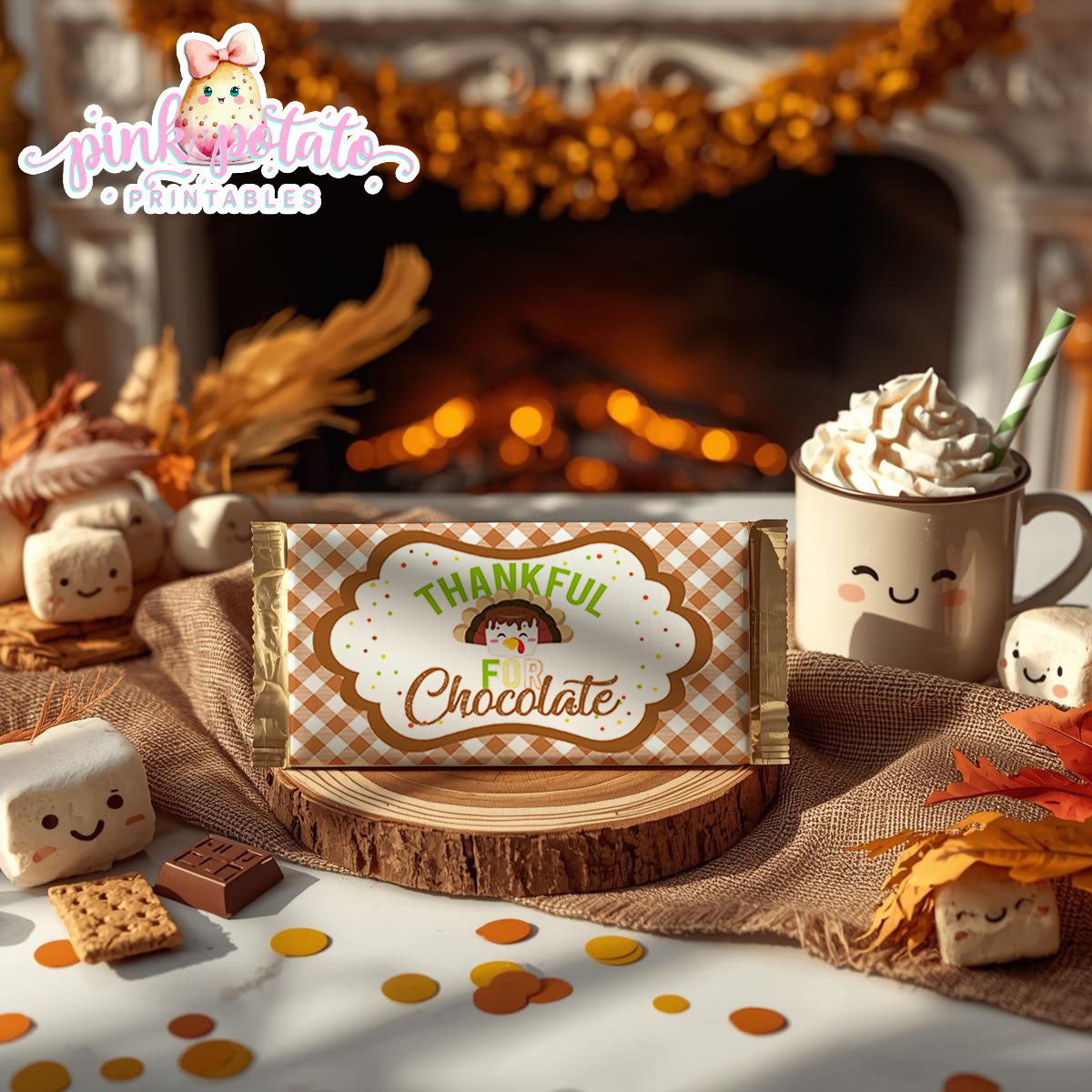 Thanksgiving S'mores-Chocolate Bar Wrappers-Smores Wrappers-Chocolate Bar Labels-S'mores Bar-Smores-Party Printable-Digital-INSTANT DOWNLOAD