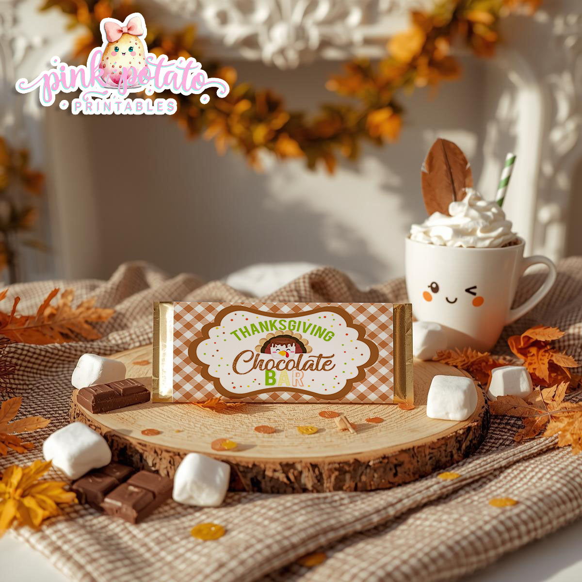 Thanksgiving S'mores-Chocolate Bar Wrappers-Smores Wrappers-Chocolate Bar Labels-S'mores Bar-Smores-Party Printable-Digital-INSTANT DOWNLOAD