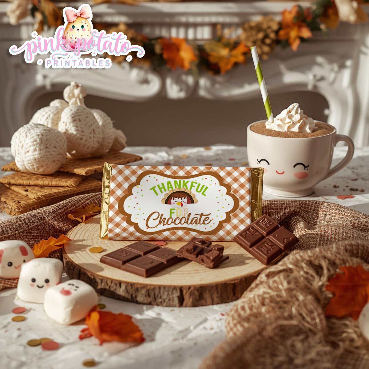 Thanksgiving S'mores-Chocolate Bar Wrappers-Smores Wrappers-Chocolate Bar Labels-S'mores Bar-Smores-Party Printable-Digital-INSTANT DOWNLOAD