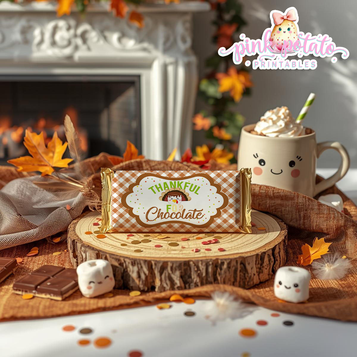 Thanksgiving S'mores-Chocolate Bar Wrappers-Smores Wrappers-Chocolate Bar Labels-S'mores Bar-Smores-Party Printable-Digital-INSTANT DOWNLOAD