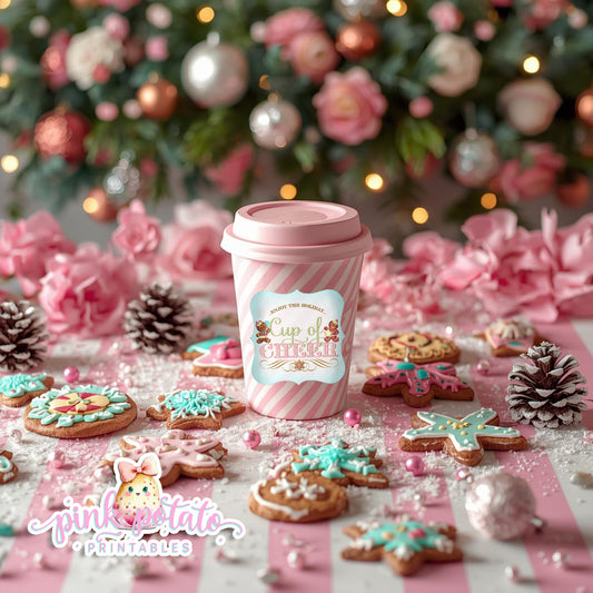 Gingerbread Cookies-Cup Of Cheer Labels-Hot Cocoa-Cookie Decorating Party-Gingerbread Decorating-Printable-Christmas Party-INSTANT DOWNLOAD