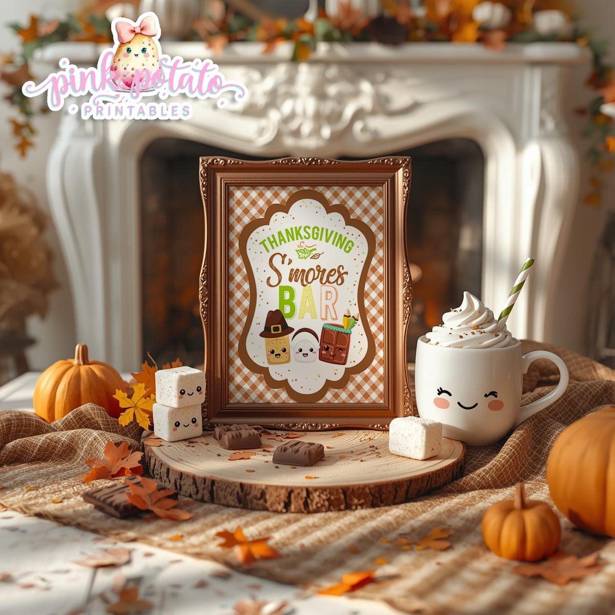 Thanksgiving S'mores-8x10 Sign-Smores Bar Sign-Thanksgiving Smores Bar Sign-S'mores Bar-Smores-Party Printable-Digital-INSTANT DOWNLOAD