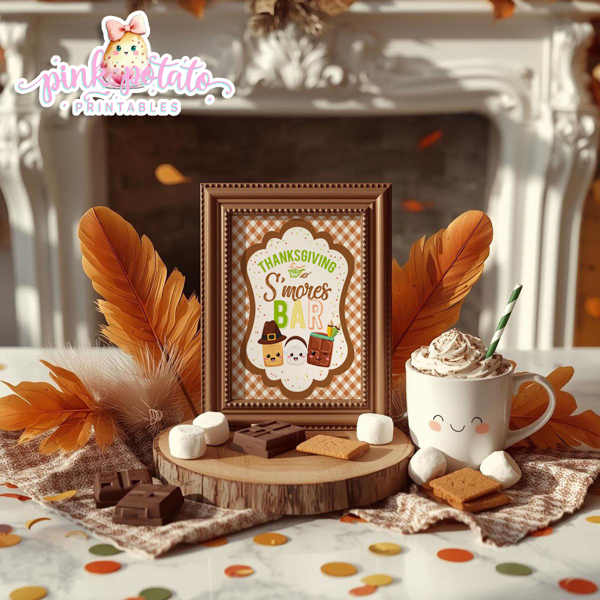 Thanksgiving S'mores-8x10 Sign-Smores Bar Sign-Thanksgiving Smores Bar Sign-S'mores Bar-Smores-Party Printable-Digital-INSTANT DOWNLOAD