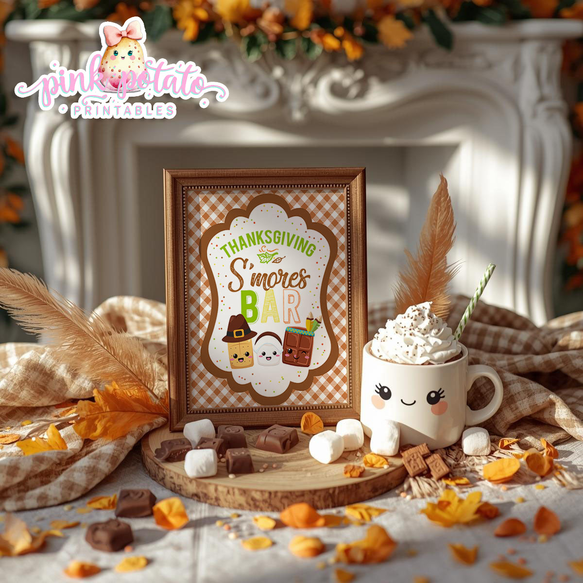 Thanksgiving S'mores-8x10 Sign-Smores Bar Sign-Thanksgiving Smores Bar Sign-S'mores Bar-Smores-Party Printable-Digital-INSTANT DOWNLOAD