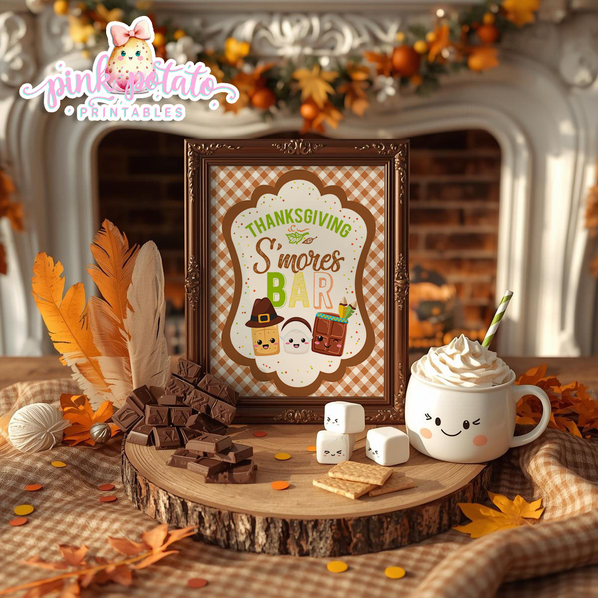 Thanksgiving S'mores-8x10 Sign-Smores Bar Sign-Thanksgiving Smores Bar Sign-S'mores Bar-Smores-Party Printable-Digital-INSTANT DOWNLOAD