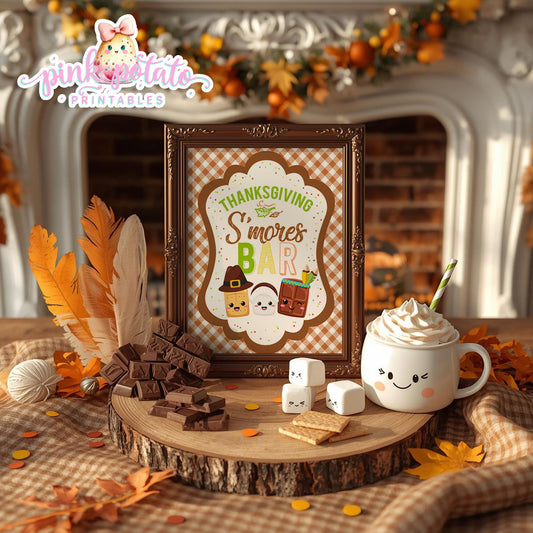 Thanksgiving S'mores-8x10 Sign-Smores Bar Sign-Thanksgiving Smores Bar Sign-S'mores Bar-Smores-Party Printable-Digital-INSTANT DOWNLOAD