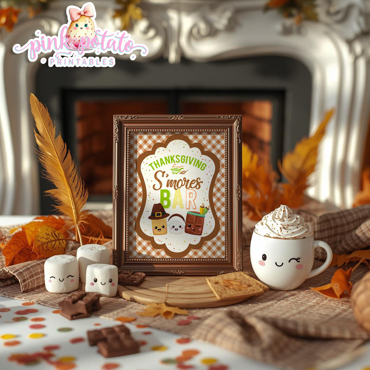 Thanksgiving S'mores-8x10 Sign-Smores Bar Sign-Thanksgiving Smores Bar Sign-S'mores Bar-Smores-Party Printable-Digital-INSTANT DOWNLOAD