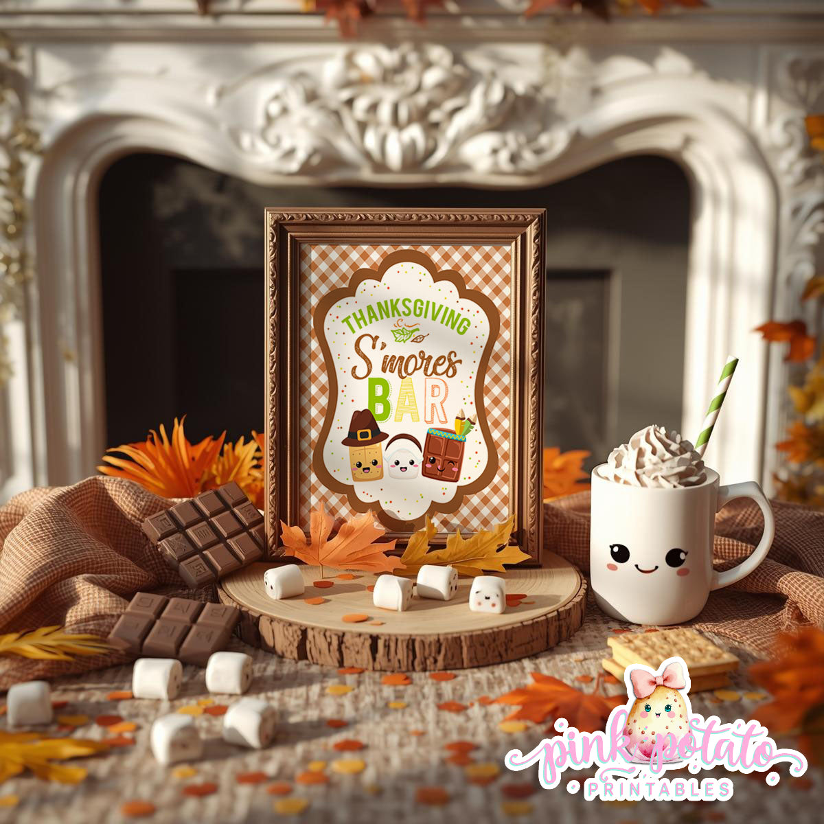 Thanksgiving S'mores-8x10 Sign-Smores Bar Sign-Thanksgiving Smores Bar Sign-S'mores Bar-Smores-Party Printable-Digital-INSTANT DOWNLOAD