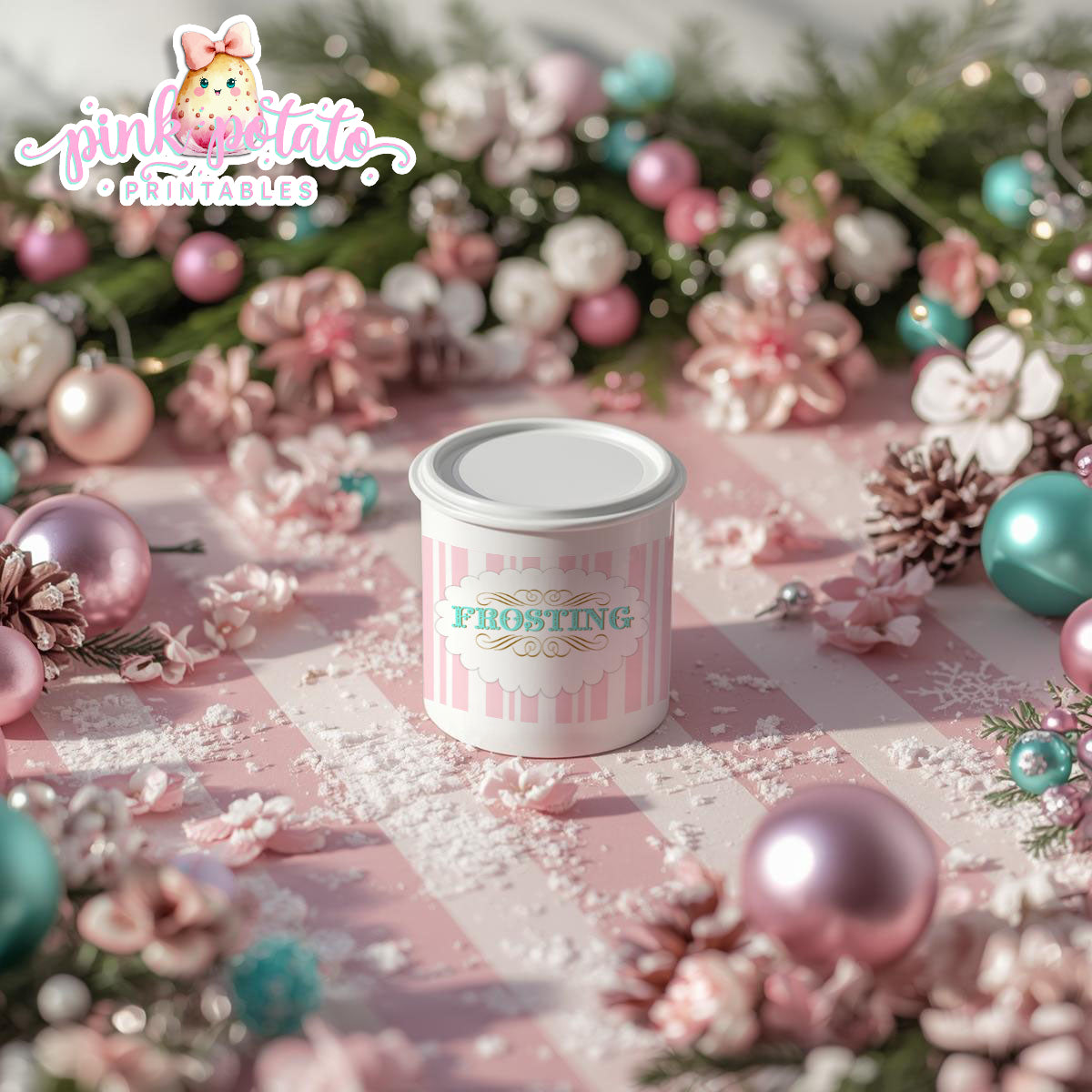 Gingerbread Cookies-Frosting Can Labels-Cookie Decorating Party-Gingerbread Decorating-Printable-Christmas Party-INSTANT DOWNLOAD