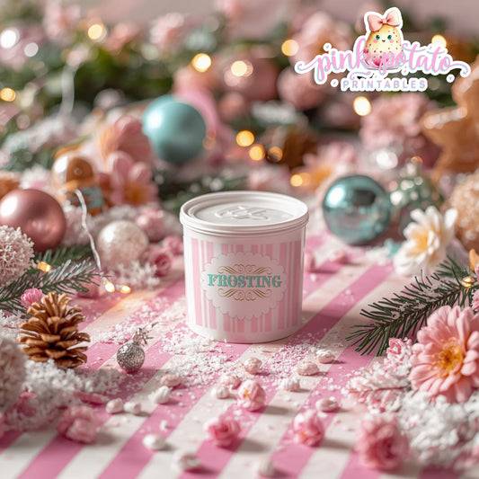 Gingerbread Cookies-Frosting Can Labels-Cookie Decorating Party-Gingerbread Decorating-Printable-Christmas Party-INSTANT DOWNLOAD