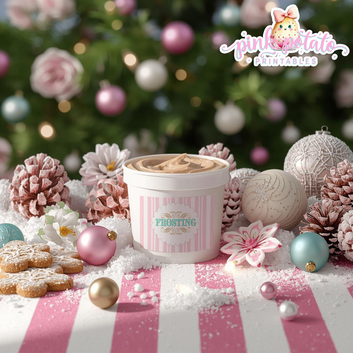 Gingerbread Cookies-Frosting Can Labels-Cookie Decorating Party-Gingerbread Decorating-Printable-Christmas Party-INSTANT DOWNLOAD