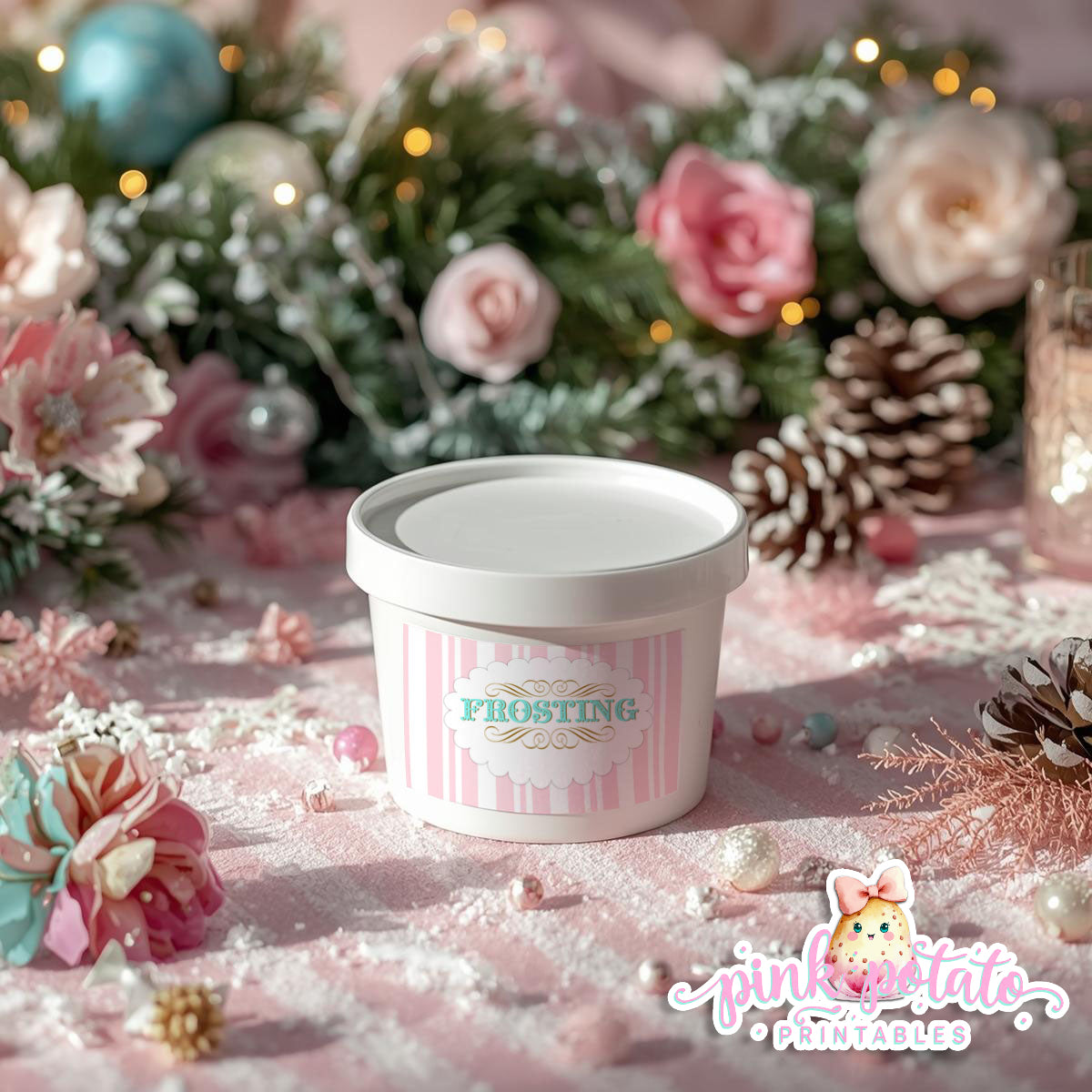 Gingerbread Cookies-Frosting Can Labels-Cookie Decorating Party-Gingerbread Decorating-Printable-Christmas Party-INSTANT DOWNLOAD