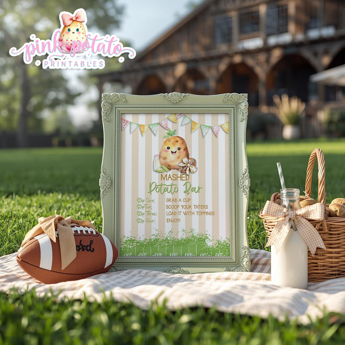 Gameday 25-Mashed Potato Bar Sign-8x10-Game Day-Superbowl-Football-Buffet-Party Printable-Digital-INSTANT DOWNLOAD