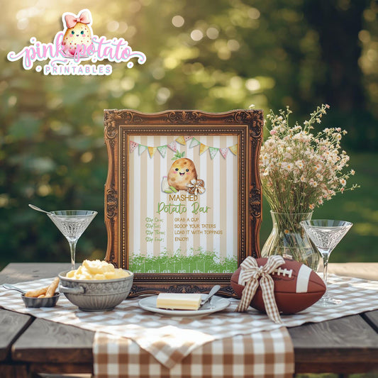 Gameday 25-Mashed Potato Bar Sign-8x10-Game Day-Superbowl-Football-Buffet-Party Printable-Digital-INSTANT DOWNLOAD