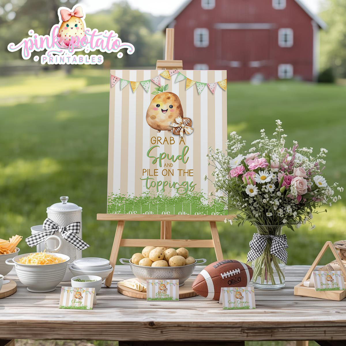 Gameday 25-Baked Potato Bar Sign & Buffet Cards-Game Day-Superbowl-Football-Buffet-Party Printable-Digital-INSTANT DOWNLOAD