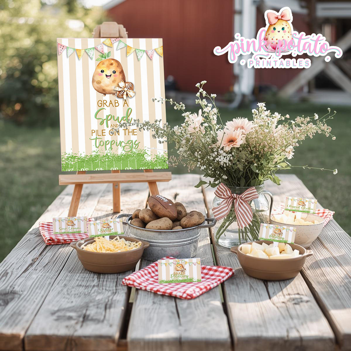 Gameday 25-Baked Potato Bar Sign & Buffet Cards-Game Day-Superbowl-Football-Buffet-Party Printable-Digital-INSTANT DOWNLOAD