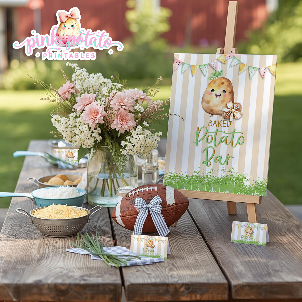 Gameday 25-Baked Potato Bar Sign & Buffet Cards-Game Day-Superbowl-Football-Buffet-Party Printable-Digital-INSTANT DOWNLOAD
