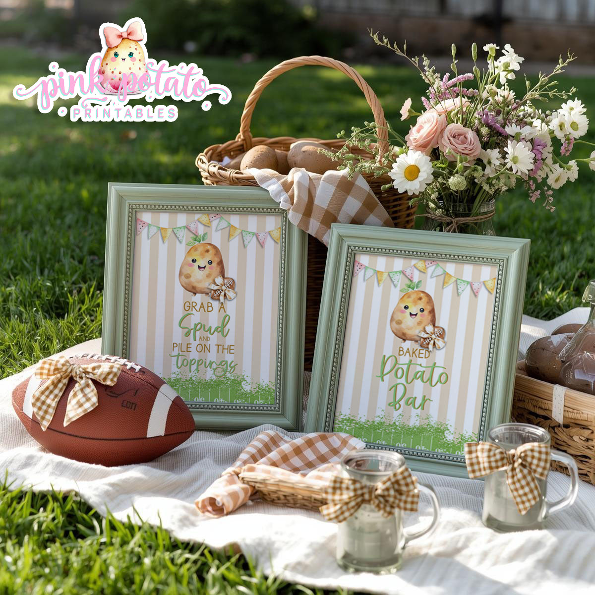 Gameday 25-Baked Potato Bar Signs-8x10 & 5x7-Game Day-Superbowl-Football-Buffet-Party Printable-Digital-INSTANT DOWNLOAD