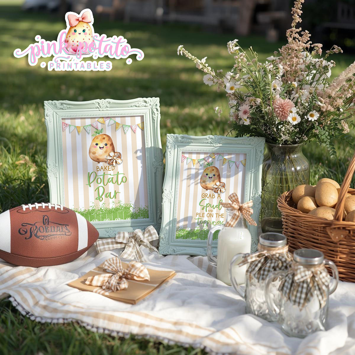 Gameday 25-Baked Potato Bar Signs-8x10 & 5x7-Game Day-Superbowl-Football-Buffet-Party Printable-Digital-INSTANT DOWNLOAD