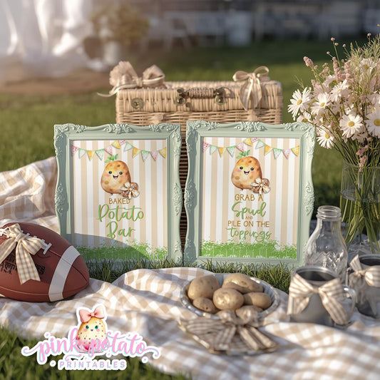 Gameday 25-Baked Potato Bar Signs-8x10 & 5x7-Game Day-Superbowl-Football-Buffet-Party Printable-Digital-INSTANT DOWNLOAD