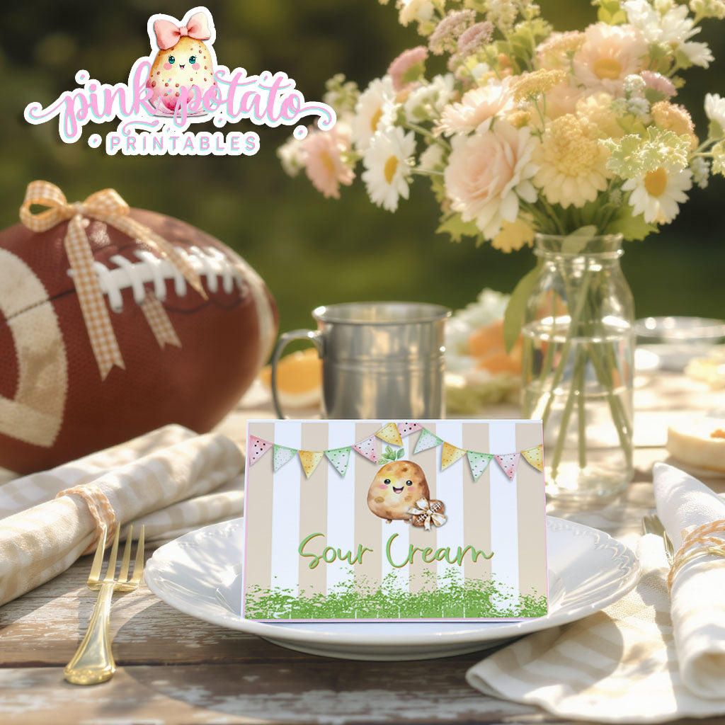 Gameday 25-Baked Potato Buffet Cards-Game Day-Superbowl-Football-Buffet-Party Printable-Digital-INSTANT DOWNLOAD