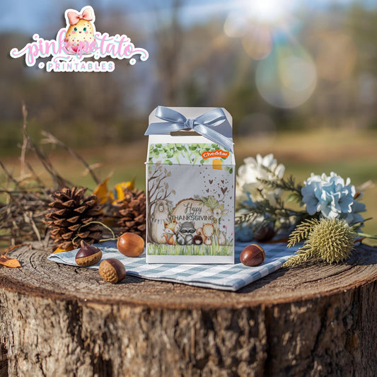 Woodland Thanksgiving-Gold Fish Crackers Carton Label-Printable-Snack Label-Thanksgiving Dinner-Kids Table-Holiday Party-INSTANT DOWNLOAD