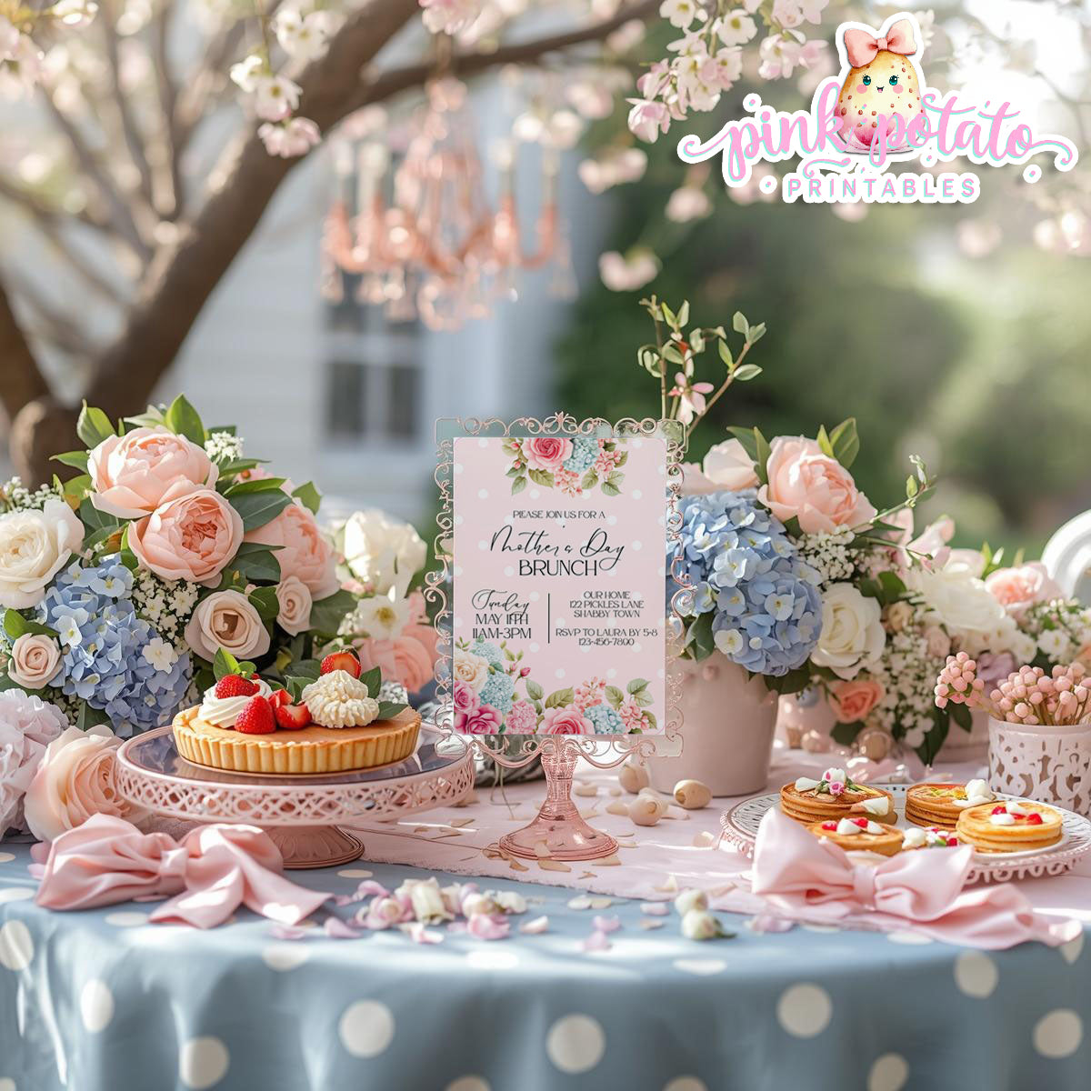 Mother's Day Brunch-Invitation-Customize All Text in Corjl ONLY-Mothers Day Party-Mother's Day Lunch-Potluck Party-Grandmother-Grandma-Mama-Mommy-Mom-INSTANT DOWNLOAD