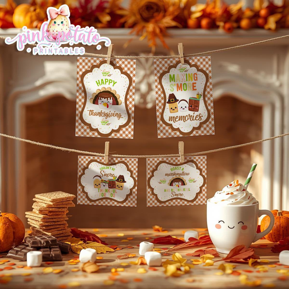 Thanksgiving S'mores-8x10 Signs-4 Signs-S'mores Signs-Buffet Signs-Thanksgiving Signs-S'mores Bar-Party Printable-Digital-INSTANT DOWNLOAD