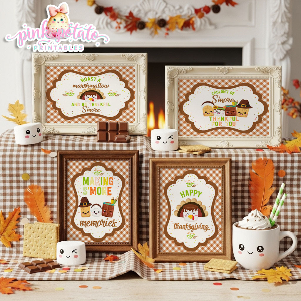Thanksgiving S'mores-8x10 Signs-4 Signs-S'mores Signs-Buffet Signs-Thanksgiving Signs-S'mores Bar-Party Printable-Digital-INSTANT DOWNLOAD