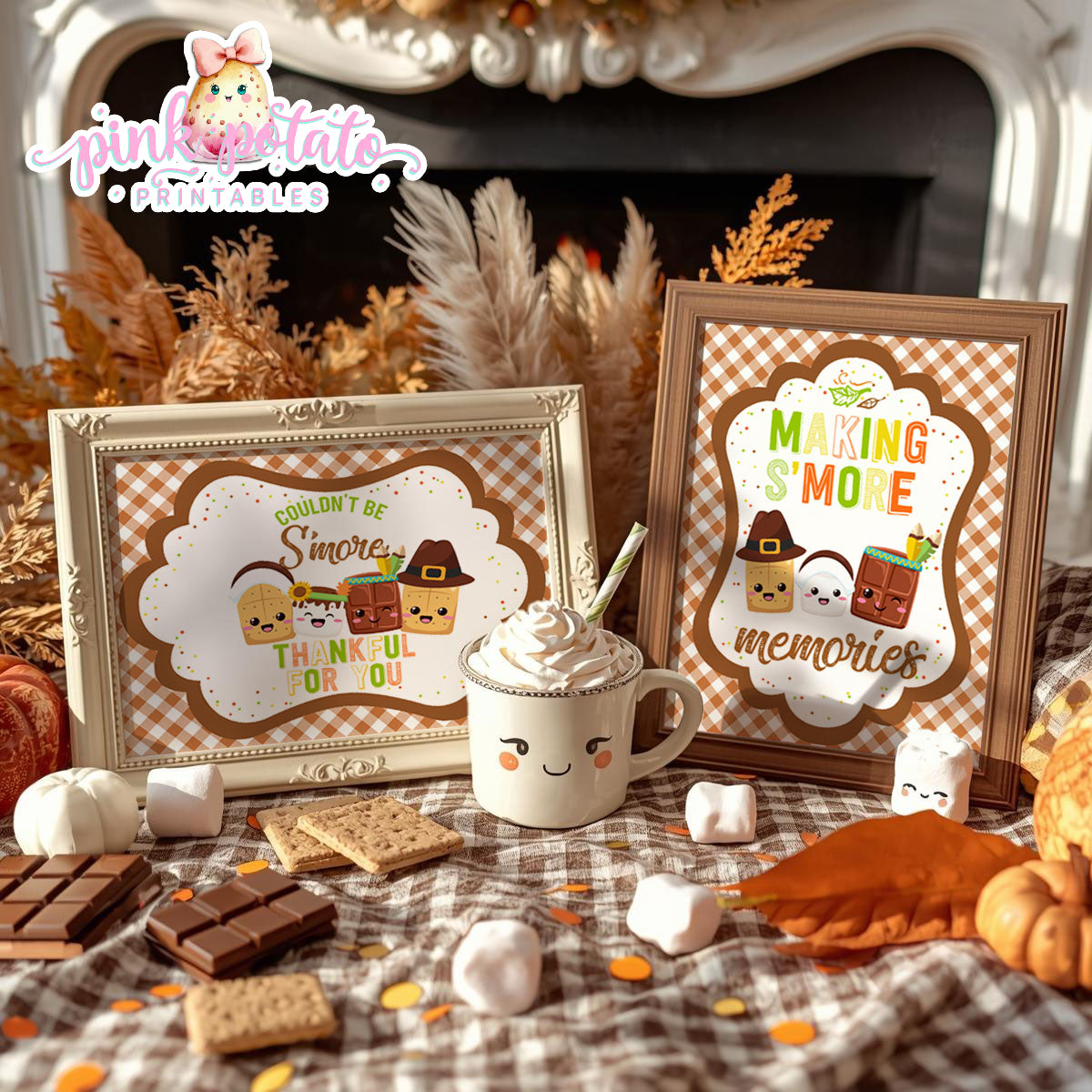 Thanksgiving S'mores-8x10 Signs-4 Signs-S'mores Signs-Buffet Signs-Thanksgiving Signs-S'mores Bar-Party Printable-Digital-INSTANT DOWNLOAD