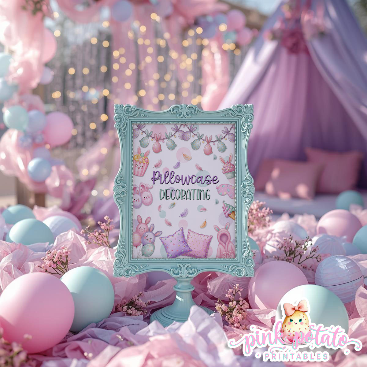 Easter Sleepover-{8} 8x10 Party Signs-Easter Slumber Party-Buffet Signs-Slumber Party Signs-Easter Birthday-Easter Party-Easter Sunday-Happy Birthday-Birthday Sleepover Party-Birthday Slumber Party-Bunny-INSTANT DOWNLOAD