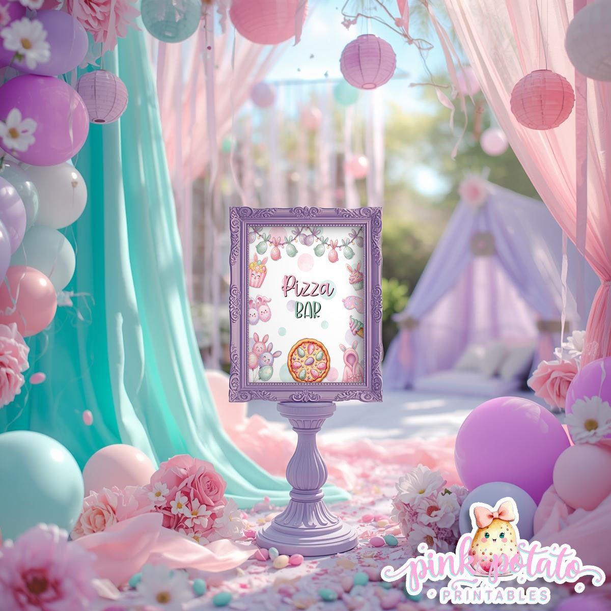 Easter Sleepover-{8} 8x10 Party Signs-Easter Slumber Party-Buffet Signs-Slumber Party Signs-Easter Birthday-Easter Party-Easter Sunday-Happy Birthday-Birthday Sleepover Party-Birthday Slumber Party-Bunny-INSTANT DOWNLOAD